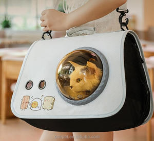 Lüks evcil hayvan sırt çantası katlanabilir uzay kapsülü tasarım fermuar nefes küçük kedi köpek omuzdan askili çanta açık taşıyıcı baskılı - Product Image 1