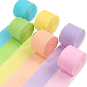 Atacado AMZ Hot 492ft 6 Rolls Streamers Partido Multi Cores Pack Flor Crepe Papel Rolls para Decorações De Casamento De Aniversário