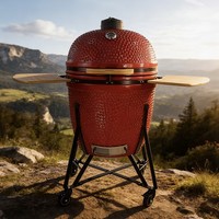 Barbecue Kamado TOPQ Garden 27 pouces, style luxueux et haut de gamme, en céramique pour extérieur