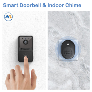 Sonnette vidéo intelligente Wi-Fi avec récepteur Ding Dong, caméra de sécurité domestique HD 480P contrôlable par application, kit caméra de sonnette pour appartement - Product Image 5