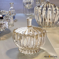 Bol en verre écologique avec couvercle sculpté en forme de lotus, pour desserts, nids d'oiseaux, sucre, bonbons, collations, Noël, Pâques, Halloween