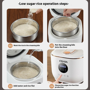 Cuiseur à <span class=keywords><strong>riz</strong></span> intelligent 110V à faible teneur en sucre 3L, avec fonction de séparation <span class=keywords><strong>riz</strong></span>-soupe, cuve intérieure en céramique émaillée, programmation 24H, maintien au chaud 8H, pour l'exportation US JP - Product Image 4