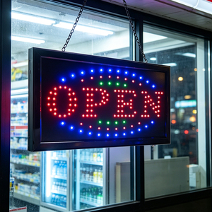 LED scrolling marquee advertising <b>sign</b> OPEN illuminated letters 48*25CM store directional light customizable size and pattern - Product Image 2