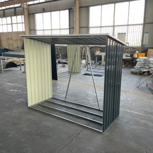 Negozio di tronchi di metallo da <span class=keywords><strong>giardino</strong></span> 5 x3ft portabagagli per legna da ardere capannone, grigio - Product Image 4