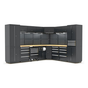 OBM Nouvelle Combinaison d'Établi en Acier Noir Grande avec Armoire à Outils pour <span class=keywords><strong>Garage</strong></span> et <span class=keywords><strong>Atelier</strong></span> - Product Image 6