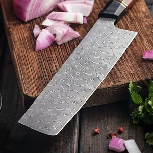 Nakiri Knife 110 Layers Damascus Steel Kitchen Nakiri Knife For Slicing With Desert Ironwood High Quality Knives Custom