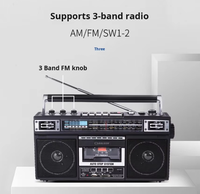 Radio magnétophone portable 919 quatre bandes pour étudiants avec FM 80-108 MHz, puissance de sortie 10-30 W, lecteur USB, carte SD et écran numérique
