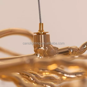 Nouveau Design Setaria forme Luxe Métal Cristal Automne Cascade Banquet Hall Art Décor Lustre Intérieur Suspension <span class=keywords><strong>Lampe</strong></span> Décorative - Product Image 3