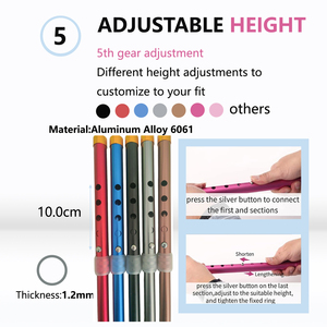 男性と女性のための折りたたみ式歩行杖、調節可能、頑丈、全地形対応、高齢者と大人のための折りたたみ式杖 - Product Image 5