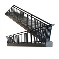 Rampe d'escalier et garde-corps en acier galvanisé, fer forgé, acier inoxydable, à fixation au sol, pour usage domestique et extérieur