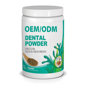 ผงทำความสะอาดฟันสำหรับแมวและสุนัข ผงสาหร่าย โอเมก้า 3 และวิตามิน สำหรับสุขภาพฟัน ระบบย่อยอาหาร ภูมิคุ้มกัน ผิวหนัง และขน ผงทำความสะอาดสำหรับสุนัขและแมว - Product Image 1