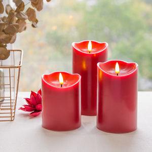 La décoration de la maison de Matti Pilier de <span class=keywords><strong>flamme</strong></span> réelle 3D à piles <span class=keywords><strong>Bougie</strong></span> à <span class=keywords><strong>led</strong></span> scintillante en cire de paraffine <span class=keywords><strong>rouge</strong></span> - Product Image 3