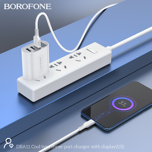 <span class=keywords><strong>Borofone</strong></span> OEM DBA11สหรัฐปลั๊กแรงดันไฟฟ้าจอแสดงผลดิจิตอลปัจจุบันสามพอร์ตชาร์จผนัง - Product Image 6