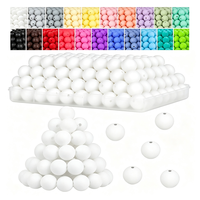 S1026 50 piezas/bolsa Cuentas de silicona redondas de 15 mm de grado alimenticio, populares, para mordedores DIY, soporte de chupete y cadena de chupete