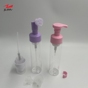 Foam <strong>Facewash</strong> Cleanser Bottle 150ml 250ml Foaming Pump Bottle Silicone <strong>Brush</strong> Pink purple Mousse Facial Cleansing Beauty Package - Product Image 3