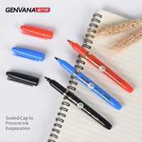 Stylo marqueur permanent GENVANA à pointe fine 1,0 mm, encre à base d'huile, anti-séchage 72 heures, étanche, avec logo personnalisé, 3 couleurs