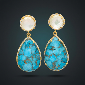 Pendientes Colgantes de Plata Hechos a Mano con Piedras Preciosas, Bañados en Rodio, Estilo Boho, Unisex - Product Image 3