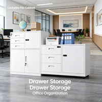 Meuble de rangement de bureau moderne en acier avec serrure, tiroirs multicouches, organiseur de fichiers sécurisé, design bas, origine Chine