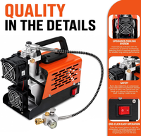 Kompresor Udara PCP 4500 PSI, Pompa Portabel Bebas Oli 10.5 lb dengan Pengisian Cepat 15 Menit, Daya Ganda 12V DC & 110V/220V AC