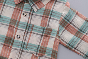 Ropa para Niños, Conjunto de Ropa para Bebé de Shanghái, Camisa a Cuadros para Niños con Pantalones Lisos, Compra en Línea - Product Image 3