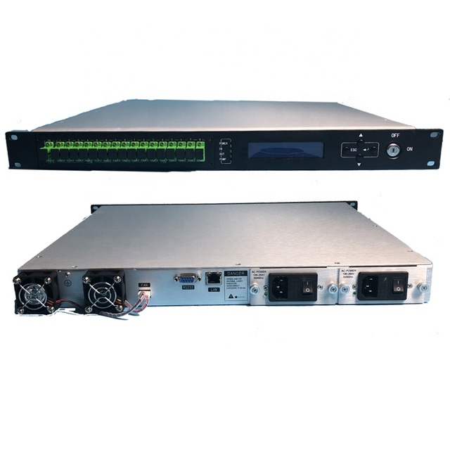 16EYA8*22dBm CATV Fiber Optic Transmitter 1550nm -3~+10dBm 8-Port SC/UPC / SC/APC FTTH Amplifier for CATV FTTH HFC Network