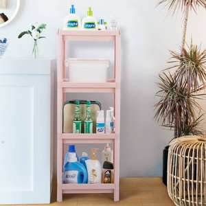 Estante de Almacenamiento para Niños, Estante para Baño de Plástico, Estante de Baño de 4 Niveles, Carrito de Almacenamiento, Organizador que Ahorra Espacio - Product Image 3