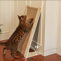 Grattoir à ongles pour chat en bois massif et sisal, en forme de L vertical, résistant à l'usure et sans dispersion de débris, outil de grattage des ongles pour chat, anti-rayures