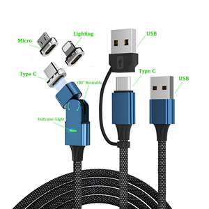 Nuevo <span class=keywords><strong>Cable</strong></span> de <span class=keywords><strong>Carga</strong></span> Magnético USB Tipo-C <span class=keywords><strong>3</strong></span> en 1 de 100W 2026, <span class=keywords><strong>Cable</strong></span> de Datos Rápido de 5A de Cobre Puro, <span class=keywords><strong>Cable</strong></span> de Nailon Puro, Regalo para Teléfono Móvil - Product Image 2