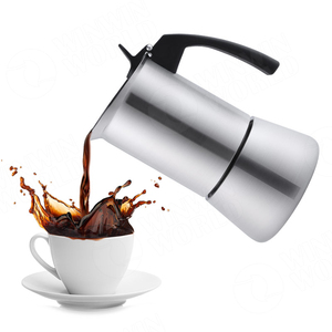 Cafetière Moka en acier inoxydable 304 de haute qualité, argentée, pour 2, 4, 6 ou 9 tasses, version améliorée - Product Image 3