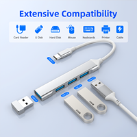 Hub USB C Multiports USB 2.0 3.0 480 Mbps 5 Gbit/s Adaptateur Répartiteur USB-A 4 Ports OTG pour MacBook Pro 13 15 Air Mi Pro pour HUAWEI