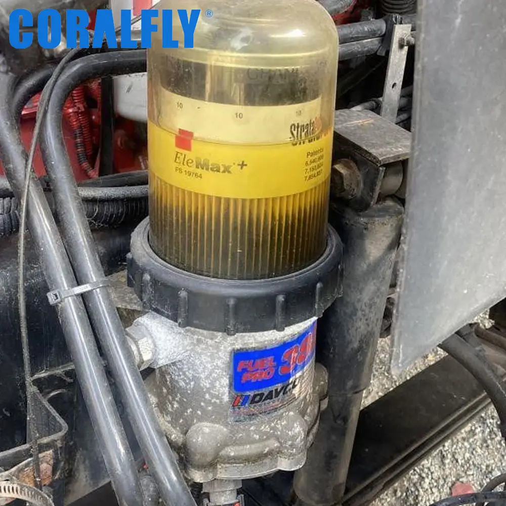Coralfly filtro de combustível para caminhão, peças de motor diesel, separador de água, filtro de combustível, fs19764 para fleetguard