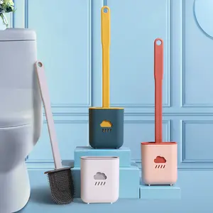 Sikat pegangan plastik Toilet bunga desain kartun sikat kamar kecil sikat pembersih gel silika rumah tangga