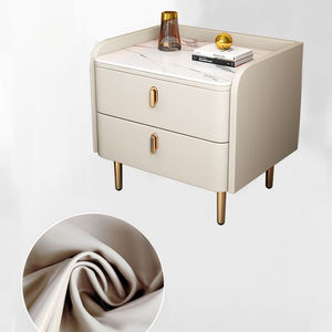 Mesita de Noche Moderna de Lujo con Dos Cajones, Mesita de Noche de Pizarra con Esquinas Redondeadas - Product Image 2