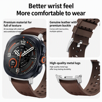 Bracelet en cuir respirant et durable avec maille en silicone pour Samsung Galaxy Watch 9 Ultra 2, bracelet de montre universel pour homme en cuir