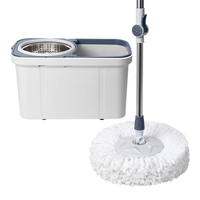 Ensemble serpillière et seau en microfibre écologique en acier, pas cher, avec rotation à 360° pour le nettoyage des sols (vente en gros)