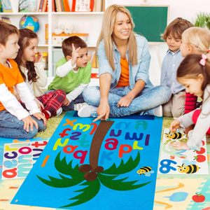 Tablero de Fieltro Ecológico con Letras y Números para Niños, Educación Temprana, Narración de Cuentos, Preescolar, Enseñanza de Historias, Juego en Casa y en el Aula - Product Image 5