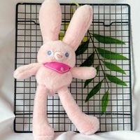 Peluche Lapin Rouge à Oreilles Longues qui Tremble, Pendentif Réconfortant, Décoration de Sac, Jouet Lavable pour Enfants, Anniversaire