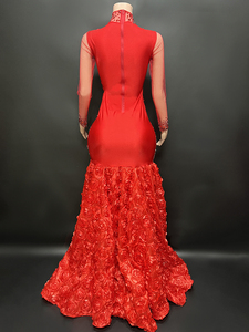 Abito con Strass 2024 Abito da Sposa 2024 <span class=keywords><strong>Rosso</strong></span> Nuovo Stile Sexy Abito da Ballo Luccicante Lussuoso Abbigliamento Femminile all'Ingrosso - Product Image 6