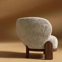 Fauteuil individuel de designer nordique moderne, chaise de salle à manger décontractée et confortable pour la maison, le bureau, le salon, le balcon, en bois massif capitonné