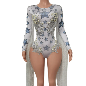 <span class=keywords><strong>Mono</strong></span> corto sexy con <span class=keywords><strong>flecos</strong></span> y perlas para mujer, traje de festival, ropa de bailarina, <span class=keywords><strong>mono</strong></span> de una pieza con borlas, body para actuaciones en escenario - Product Image 1