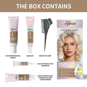 Crème Colorante Capillaire Naturelle à Base de Plantes Qualité Supérieure 500ml Teinte Cristalline Lumineuse Effet Soyeux Lisse Sûr pour le Cuir Chevelu Personnalisable - Product Image 2