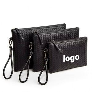 Portefeuille-pochette en cuir souple pour homme, grand sac pour téléphone, accessoire élégant pour affaires à porter sous le bras - Product Image 1