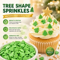 Sprinkles de sucre de Noël pour décorations de pâtisserie Halal Adore Decor Couleurs et tailles personnalisées Forme solide Sac de stockage sec