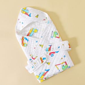 Juego de Toalla con Capucha y Paño de Muselina para Bebé, Diseño de Patrones, Suave, Absorbente, Manta con Capucha de Algodón para Bebé - Product Image 3