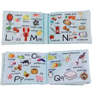 Venta caliente pequeño diccionario Aprendizaje Temprano <span class=keywords><strong>palabras</strong></span> alfabeto libro de tela suave números alfabéticos personalizados Color para bebé mi primer Bo - Product Image 2