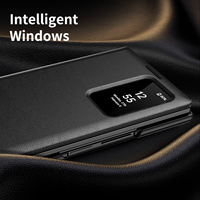 Funda Tipo Cartera de Cuero PU Estilo Ejecutivo con Ranuras para Tarjetas y Ventana Inteligente para Samsung Galaxy Z Fold 7 6 5 4 3