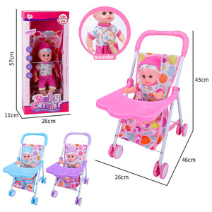 Passeggino per <span class=keywords><strong>Bambole</strong></span> <span class=keywords><strong>Rosa</strong></span> con Mini Bambola Sonora da 14 Pollici - Product Image 2