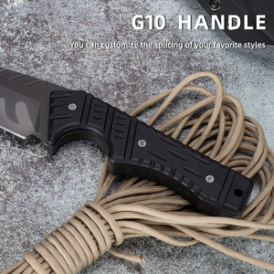 มีดเดินป่าดาร์คธอร์น ใบมีดสแตนเลสทรงดรอปพอยต์ ด้ามจับ G10 พร้อมปลอกมีด - Product Image 5