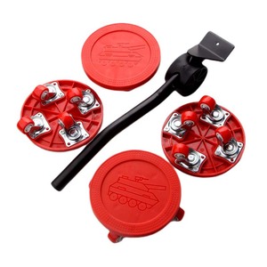 Red Round Caster Wheels With Tank Design Soft Plastic Home Furniture Moving Tool - Product Image 4