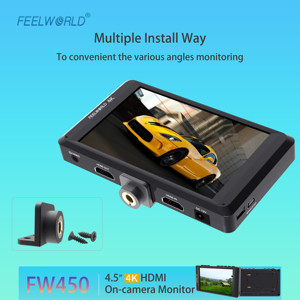 FEEL WORLD FW450 Broadcast Assistant <span class=keywords><strong>Monitor</strong></span> 4,5 "HD IPS 1280x720 HDMI 4K Eingang <span class=keywords><strong>Audio</strong></span> überwachung Benutzer definierte Waage - Product Image 4